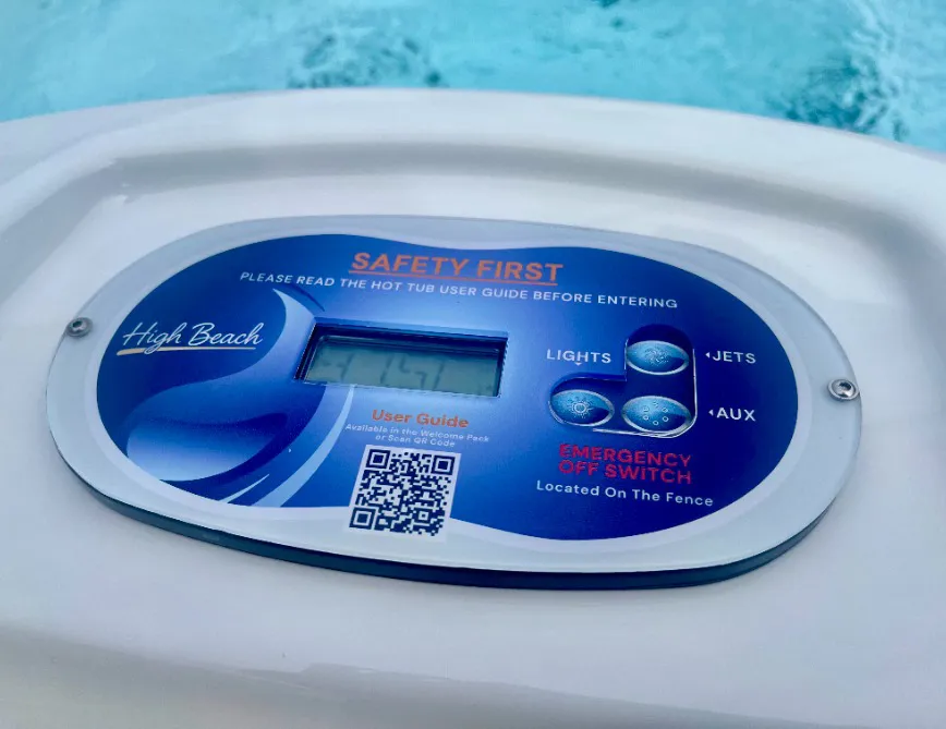 Hot tub control panel showing jets and light buttons